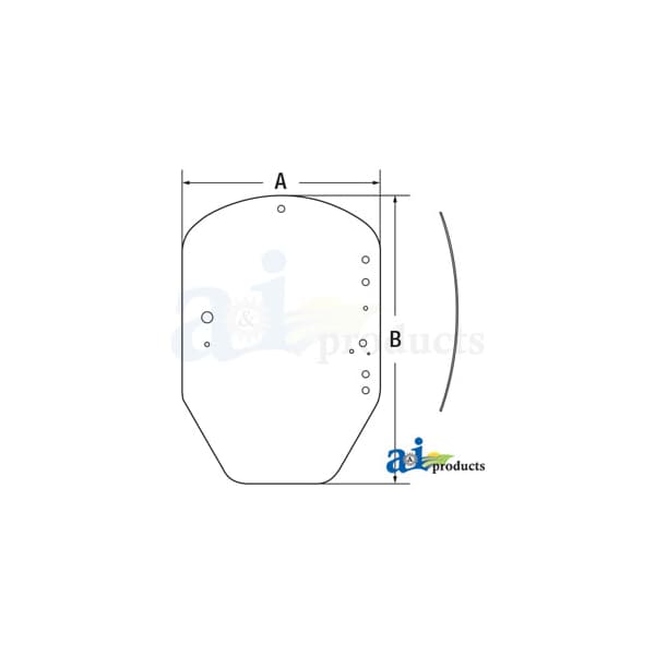 Glass, Windshield; Standard Duty 41.5" x32.3" x2"